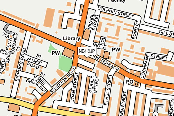 NE4 9JP map - OS OpenMap – Local (Ordnance Survey)