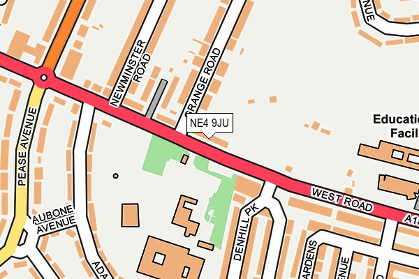 NE4 9JU map - OS OpenMap – Local (Ordnance Survey)