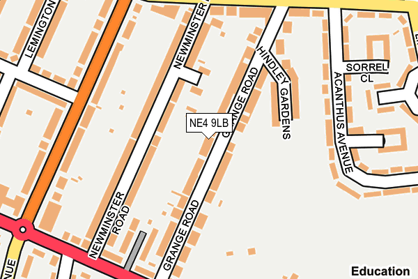 NE4 9LB map - OS OpenMap – Local (Ordnance Survey)