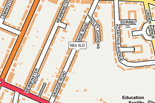 NE4 9LD map - OS OpenMap – Local (Ordnance Survey)
