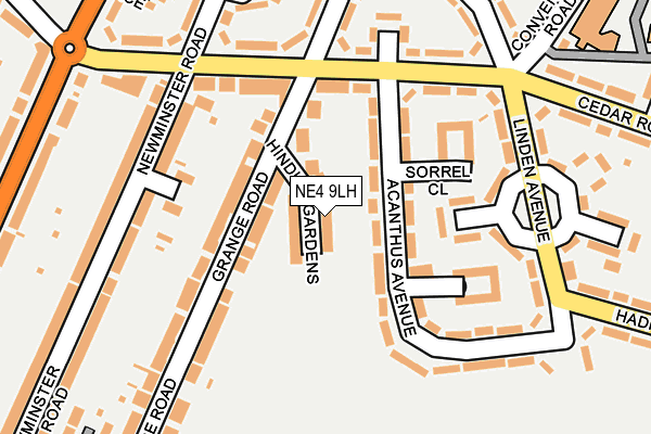 NE4 9LH map - OS OpenMap – Local (Ordnance Survey)
