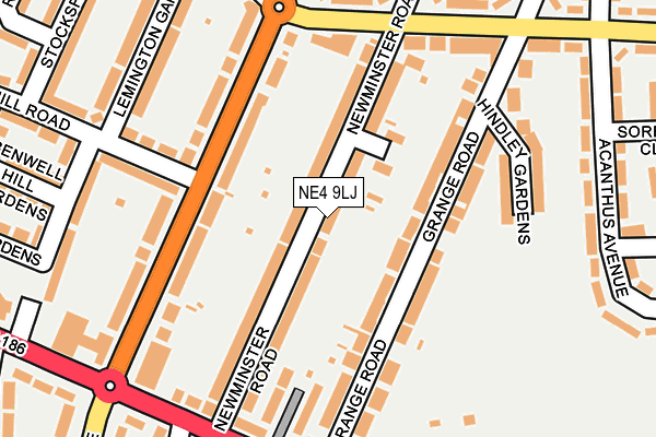 NE4 9LJ map - OS OpenMap – Local (Ordnance Survey)