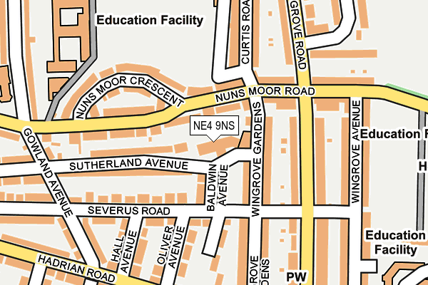 NE4 9NS map - OS OpenMap – Local (Ordnance Survey)