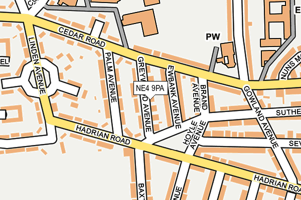 NE4 9PA map - OS OpenMap – Local (Ordnance Survey)