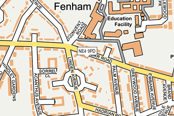 NE4 9PD map - OS OpenMap – Local (Ordnance Survey)