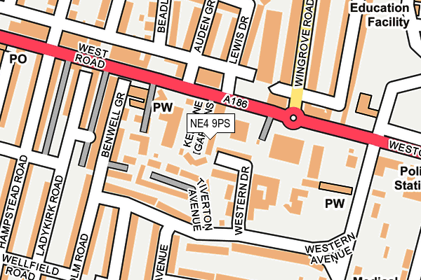 NE4 9PS map - OS OpenMap – Local (Ordnance Survey)