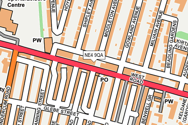 Map of WESTROAD NEWCASTLE BARBER LIMITED at local scale