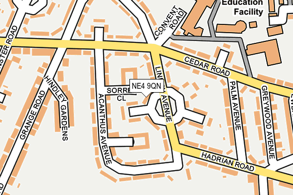 NE4 9QN map - OS OpenMap – Local (Ordnance Survey)