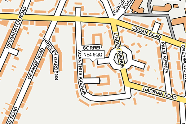 NE4 9QQ map - OS OpenMap – Local (Ordnance Survey)