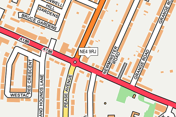 NE4 9RJ map - OS OpenMap – Local (Ordnance Survey)