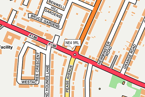 NE4 9RL map - OS OpenMap – Local (Ordnance Survey)