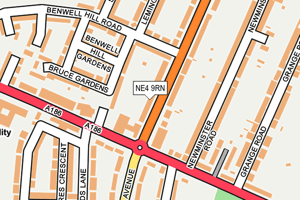 NE4 9RN map - OS OpenMap – Local (Ordnance Survey)