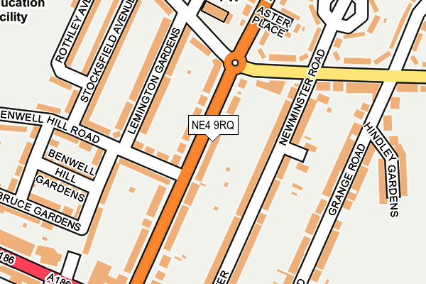 NE4 9RQ map - OS OpenMap – Local (Ordnance Survey)