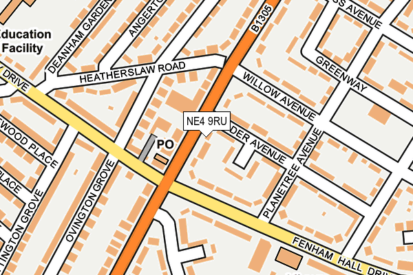 NE4 9RU map - OS OpenMap – Local (Ordnance Survey)