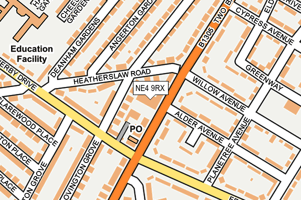 NE4 9RX map - OS OpenMap – Local (Ordnance Survey)