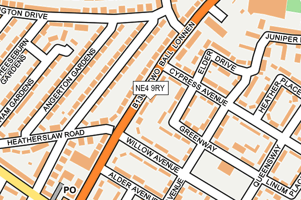 NE4 9RY map - OS OpenMap – Local (Ordnance Survey)
