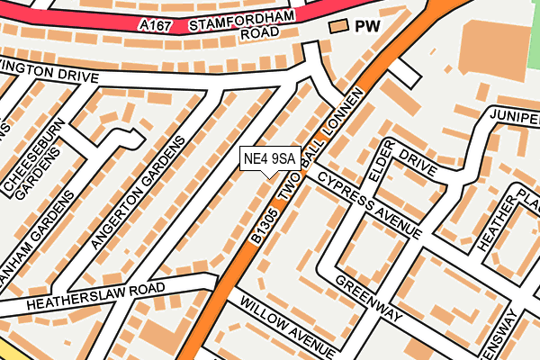 NE4 9SA map - OS OpenMap – Local (Ordnance Survey)