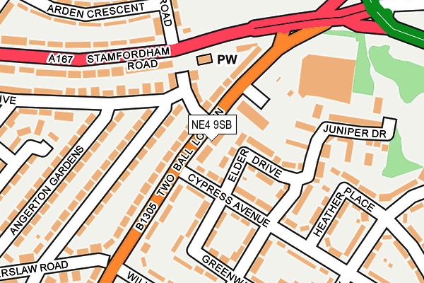 NE4 9SB map - OS OpenMap – Local (Ordnance Survey)
