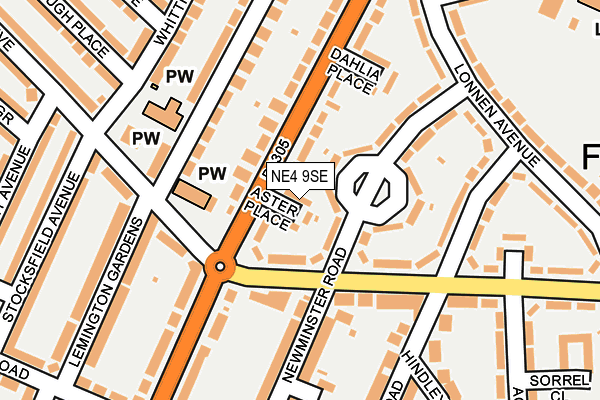 NE4 9SE map - OS OpenMap – Local (Ordnance Survey)