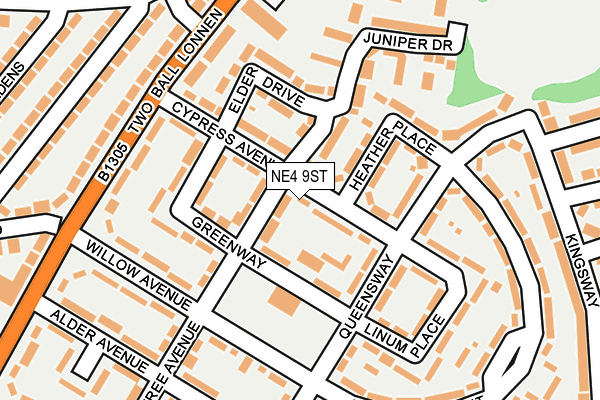 NE4 9ST map - OS OpenMap – Local (Ordnance Survey)