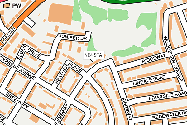 NE4 9TA map - OS OpenMap – Local (Ordnance Survey)