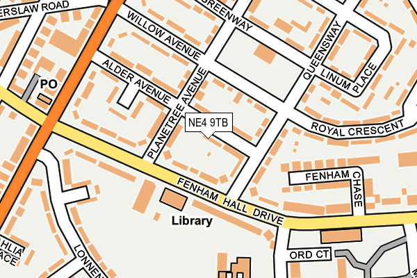 NE4 9TB map - OS OpenMap – Local (Ordnance Survey)