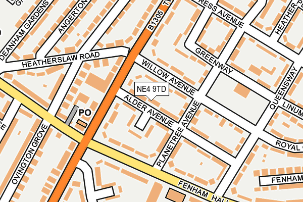 NE4 9TD map - OS OpenMap – Local (Ordnance Survey)