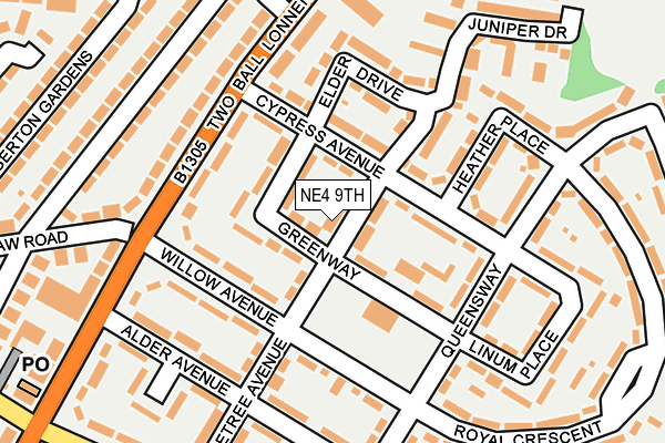 NE4 9TH map - OS OpenMap – Local (Ordnance Survey)
