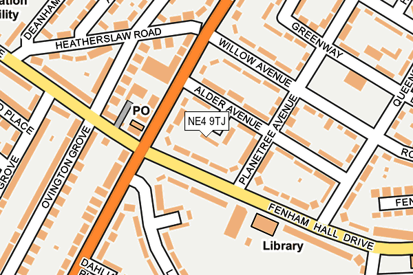 NE4 9TJ map - OS OpenMap – Local (Ordnance Survey)