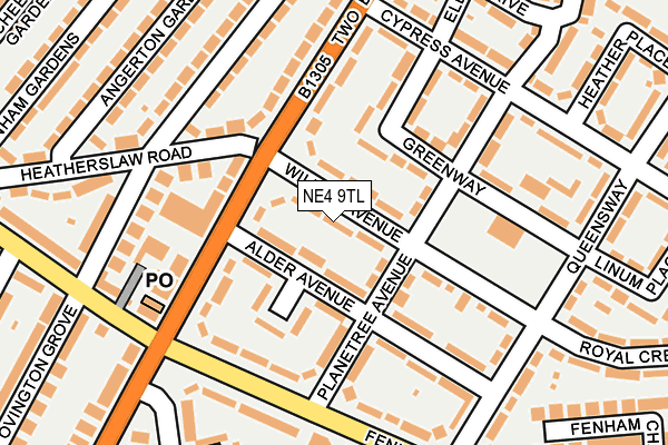 NE4 9TL map - OS OpenMap – Local (Ordnance Survey)