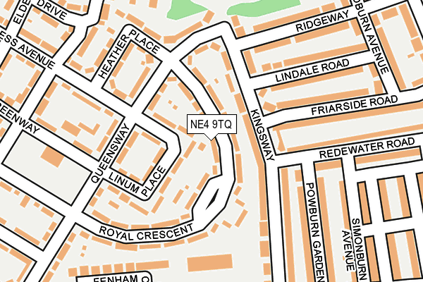 NE4 9TQ map - OS OpenMap – Local (Ordnance Survey)