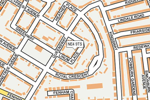 NE4 9TS map - OS OpenMap – Local (Ordnance Survey)
