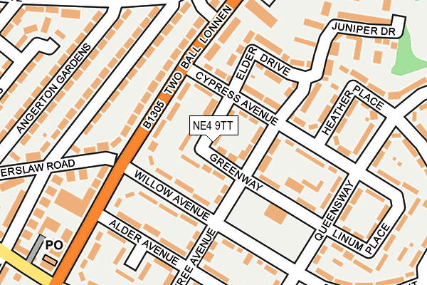 NE4 9TT map - OS OpenMap – Local (Ordnance Survey)