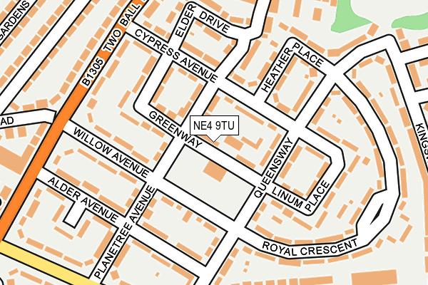 NE4 9TU map - OS OpenMap – Local (Ordnance Survey)