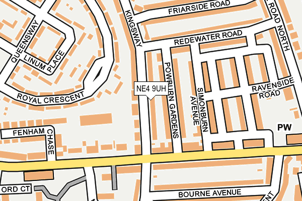 NE4 9UH map - OS OpenMap – Local (Ordnance Survey)