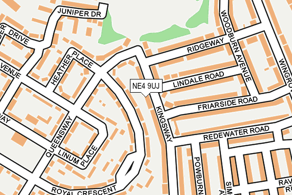 NE4 9UJ map - OS OpenMap – Local (Ordnance Survey)