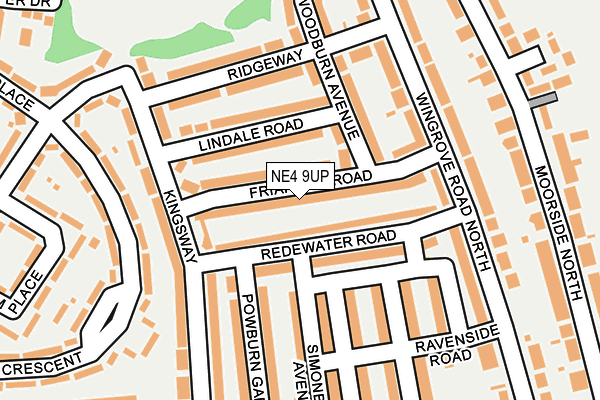 NE4 9UP map - OS OpenMap – Local (Ordnance Survey)