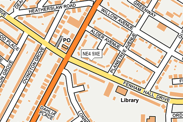NE4 9XE map - OS OpenMap – Local (Ordnance Survey)