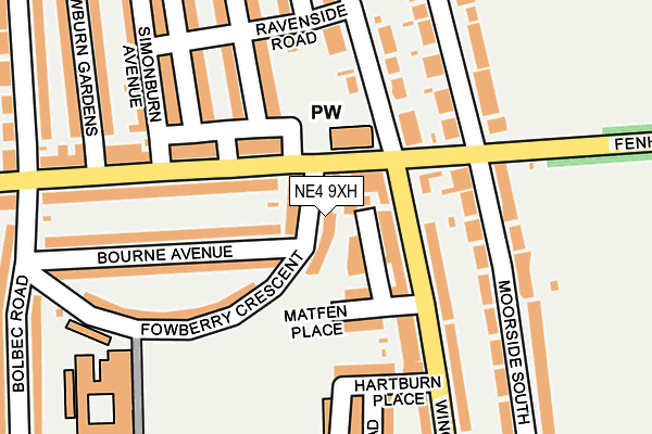 NE4 9XH map - OS OpenMap – Local (Ordnance Survey)