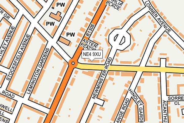 NE4 9XU map - OS OpenMap – Local (Ordnance Survey)