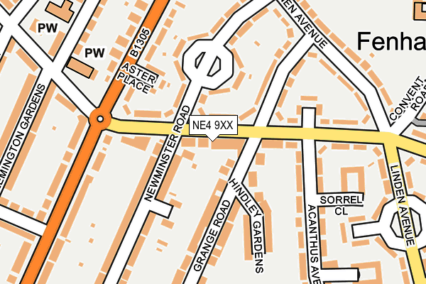 NE4 9XX map - OS OpenMap – Local (Ordnance Survey)