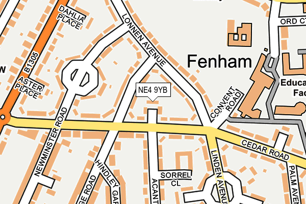 NE4 9YB map - OS OpenMap – Local (Ordnance Survey)