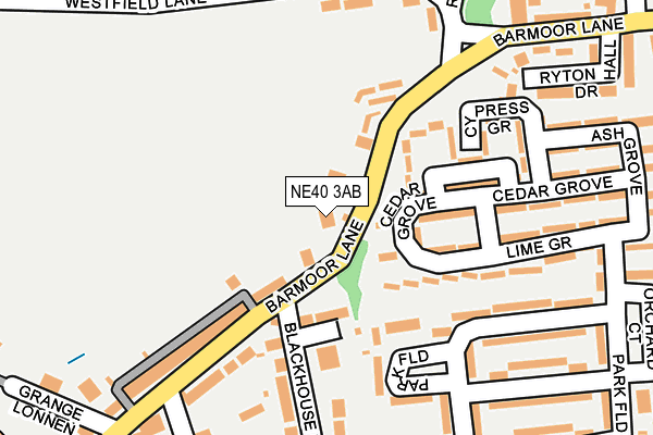 NE40 3AB map - OS OpenMap – Local (Ordnance Survey)