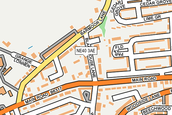 NE40 3AE map - OS OpenMap – Local (Ordnance Survey)