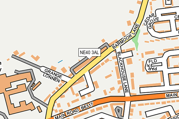 NE40 3AL map - OS OpenMap – Local (Ordnance Survey)