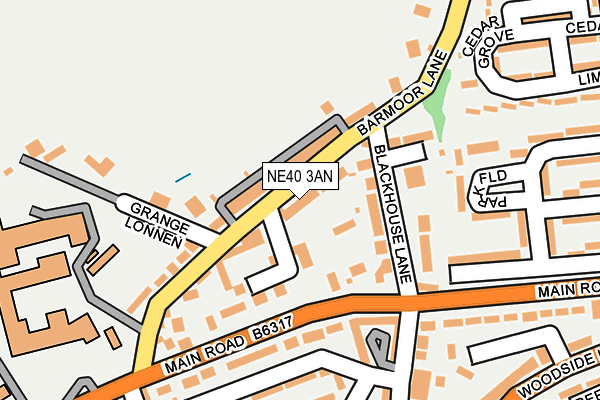 NE40 3AN map - OS OpenMap – Local (Ordnance Survey)
