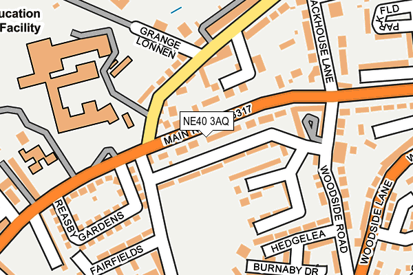 NE40 3AQ map - OS OpenMap – Local (Ordnance Survey)