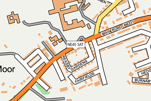 NE40 3AT map - OS OpenMap – Local (Ordnance Survey)