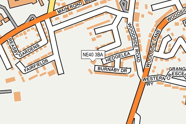 NE40 3BA map - OS OpenMap – Local (Ordnance Survey)