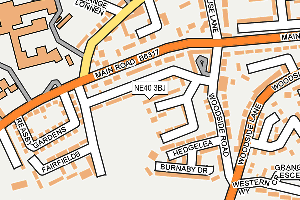 NE40 3BJ map - OS OpenMap – Local (Ordnance Survey)